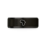 unique women's tungsten ring – black tungsten africa silhouettes wedding band