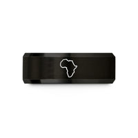 unique women's tungsten ring – black tungsten africa silhouettes wedding band