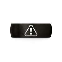 women's tungsten wedding band – black tungsten ghs exclamation mark wedding band