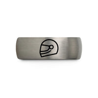 his and hers tungsten bands – blue & gray tungsten racing helmet wedding band