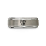men tungsten brushed ring – blue & grey tungsten thai pads crossed wedding band