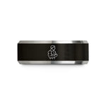 comfort fit rings men – black & silver tungsten bodybuilder silhouette wedding band