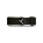 couples matching tungsten rings – black & silver tungsten decrescendo note wedding band