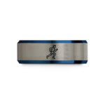 blue tungsten ring men – black & blue & silver tungsten male runner wedding band