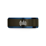 his and hers tungsten bands – gunmetal & blue tungsten san francisco wedding band