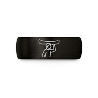 his and hers jewelry – black tungsten canoe carry silhouette wedding band