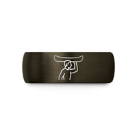 matching tungsten bands – gunmetal & black tungsten canoe carry silhouette wedding band