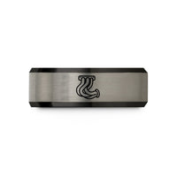 brushed tungsten wedding ring – black & silver tungsten exhaust headers wedding band