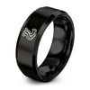 Exhaust Headers – Tungsten Wedding Band, 8 mm, Black Comfort-Fit Unisex