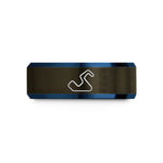 tungsten wedding bands set – gunmetal & blue tungsten generic race track wedding band