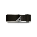 matching tungsten bands men – black & gray tungsten speed square wedding band