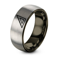 Tungsten Ring His And Hers Brushed GREY – gunmetal & gray tungsten speed square ring