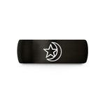 brushed tungsten ring men – black tungsten star crescent wedding band