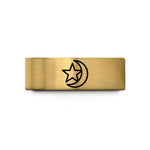 brushed tungsten ring men – gold tungsten star crescent wedding band
