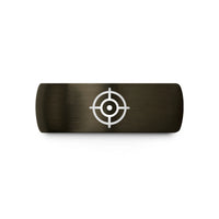 black tungsten ring him – gunmetal & black tungsten crosshair reticle wedding band