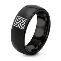 Tungsten Ring Men Brushed – black tungsten hilbert curve ring