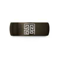 couples tungsten wedding band – gunmetal & black tungsten hilbert curve wedding band
