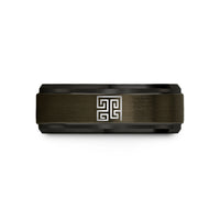 couples tungsten wedding band – gunmetal & black tungsten hilbert curve wedding band