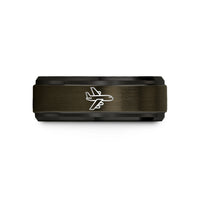 men's tungsten comfort fit – gunmetal & black tungsten transport aircraft wedding band