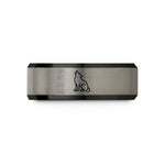 him titanium wedding bands – black & gray tungsten wolf wedding band