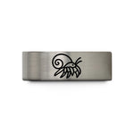 couples promise ring set – blue & silver tungsten hermit crab wedding band