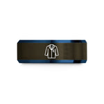 his and hers tungsten rings – gunmetal & blue tungsten lab coat icon wedding band