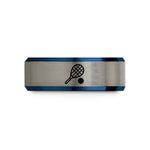 matching bands for couples – black & blue & gray tungsten racquetball ball racquet wedding band
