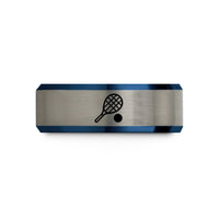matching bands for couples – black & blue & gray tungsten racquetball ball racquet wedding band