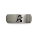 couples wedding band sets – black & silver tungsten racquetball ball racquet wedding band