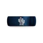 custom couples rings – blue tungsten saguaro cactus pair wedding band