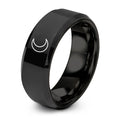 Silver Luna – Tungsten Wedding Band, 8 mm, Black Comfort-Fit Unisex