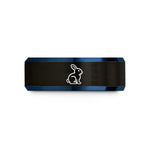 blue tungsten men's ring – black & blue tungsten chocolate bunny wedding band
