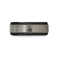 black him wedding band – black & gray tungsten sustain pedal wedding band