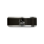 tungsten carbide ring him – black & gray tungsten sustain pedal wedding band