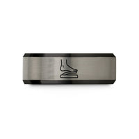 tungsten mens black ring – black & gray tungsten sustain pedal wedding band