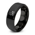 Sustain Pedal – Tungsten Wedding Band, 8 mm, Black Comfort-Fit Unisex