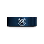 his and hers tungsten – gold & blue tungsten mosaic heart wedding band