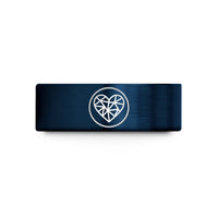 his and hers tungsten – gold & blue tungsten mosaic heart wedding band