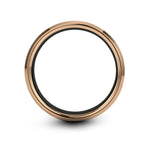8 mm tungsten rings – smiling lantern engraving on black & rose gold & silver tungsten wedding band