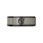 tungsten promise rings set – black & gray tungsten measuring cups wedding band