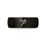 matching bands for couples – black tungsten needle threader wedding band