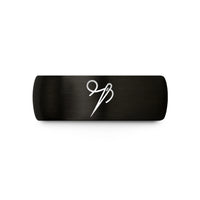 matching bands for couples – black tungsten needle threader wedding band