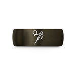 unique rings for partners – gunmetal & black tungsten needle threader wedding band