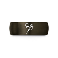 unique rings for partners – gunmetal & black tungsten needle threader wedding band