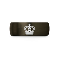 wedding rings for men – gunmetal & blue tungsten postage crown mark wedding band