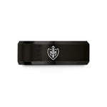 matching band sets couples – black tungsten bindrune protection wedding band