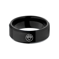matching rings for couples – black tungsten heart paw wedding band