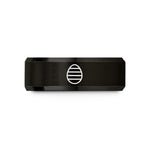 couples promise rings set – black & gold tungsten striped egg wedding band