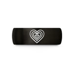 men's tungsten wedding band – black tungsten latte art heart wedding band