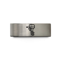 men's comfort fit ring – grey tungsten outboard motor wedding band